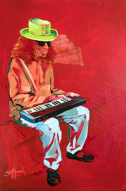 "Busker baby $1200 24 X 36 Acrylic on Canvas